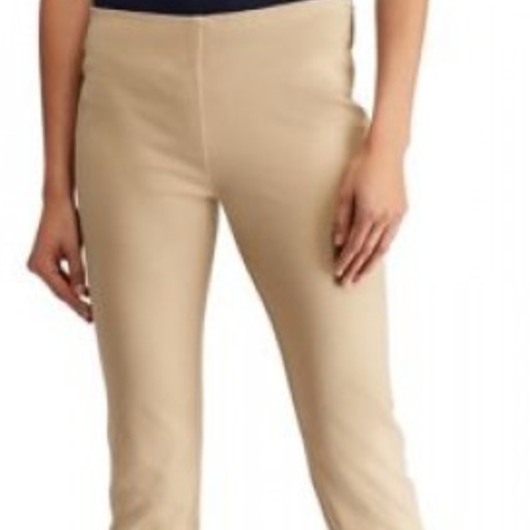 LAUREN RALPH LAUREN Skinny Cropped Pants Tan 4 - Picture 3 of 7